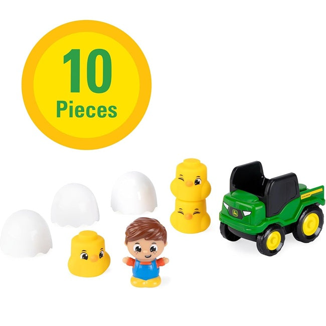 John Deere Build-A-Buddy Stackers Farm Playset - 10-Piece John Deere Chick Toy Set
