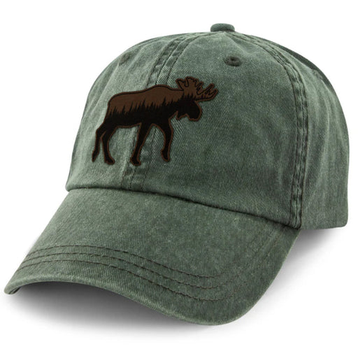 Moose Tree Skyline Leather Patch Washed Dad Hat