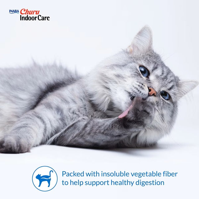 Churu Indoor Care Chicken Recipe Creamy Puree Grain-Free Lickable Cat Treat 0.5 oz Tube 4-Pack