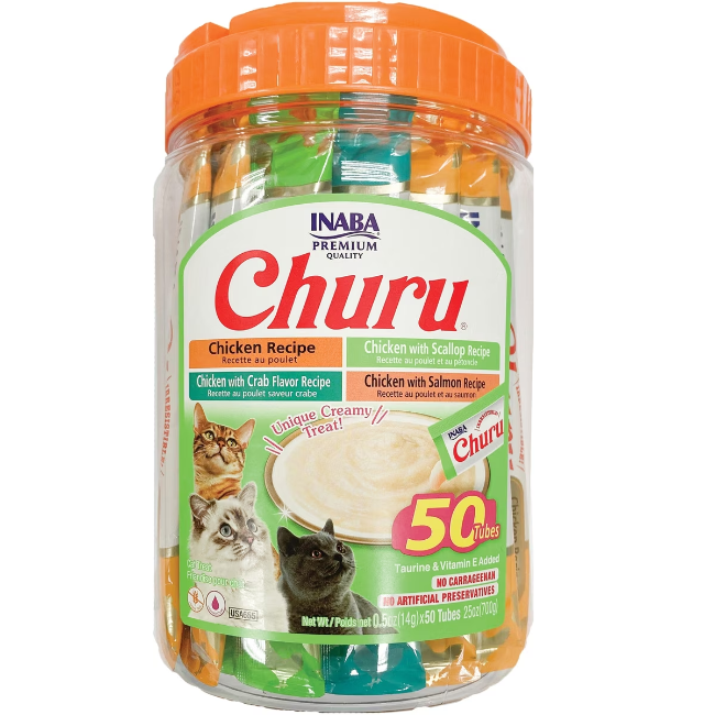 Churu Puree Chicken & Seafood 50-Count Variety Pack