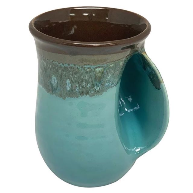 Handmade Ceramic Handwarmer Mug, Ocean Tide