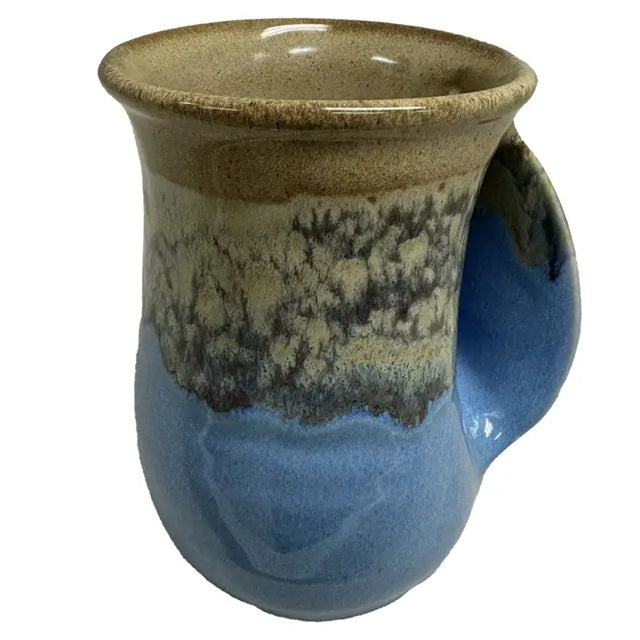 Handmade Ceramic Handwarmer Mug, Sandy Beach