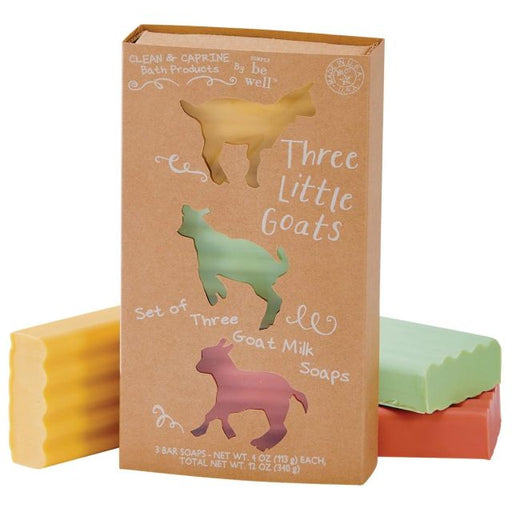 Clean & Caprine Three Little Goats 3 Piece Goat Milk Soap Gift Set: Mango, Jabara Fruit, & Papaya