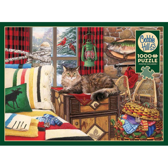Cobble Hill 1000 Piece Jigsaw Puzzle, Lodge Cat