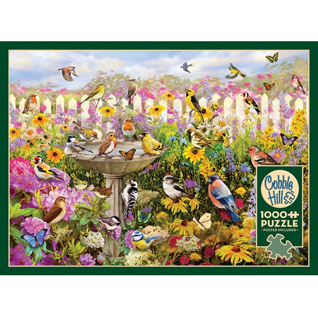 Cobble Hill 1000 Piece Jigsaw Puzzle, Backyard Bird Bath