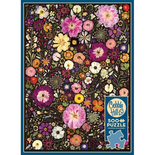 Cobble Hill 500 Piece Jigsaw Puzzle, Flower Press: Little Hollow & Red Daisy