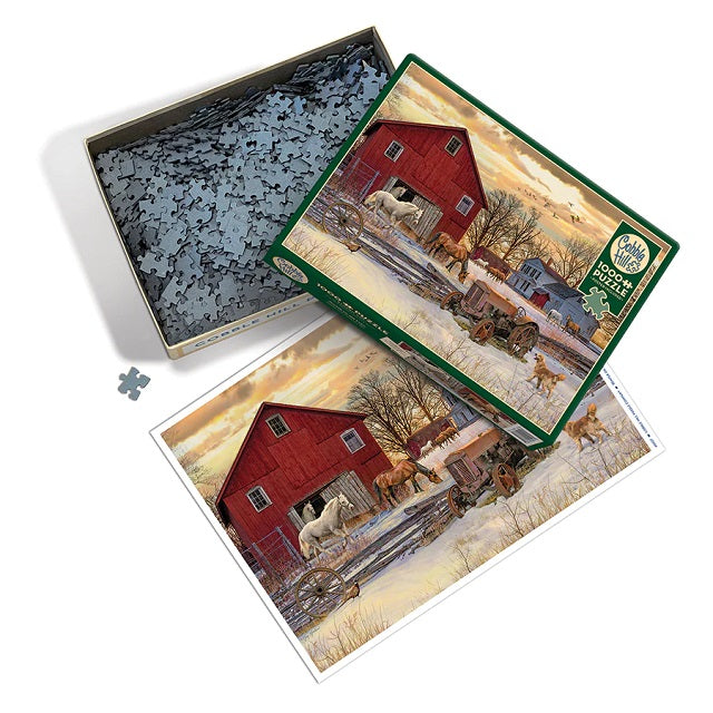 Cobble Hill 1000 Piece Jigsaw Puzzle, Winter on the Farm