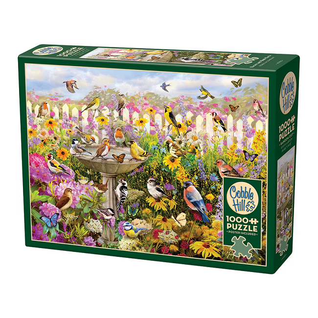 Cobble Hill 1000 Piece Jigsaw Puzzle, Backyard Bird Bath