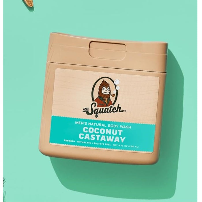 Dr. Squatch Coconut Castaway Men's Natural Body Wash 14 oz.