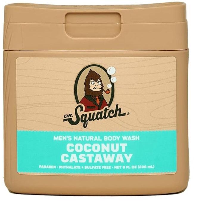 Dr. Squatch Coconut Castaway Men's Natural Body Wash 14 oz.