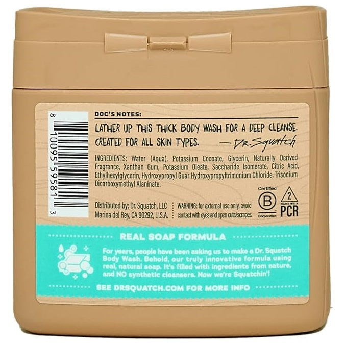 Dr. Squatch Coconut Castaway Men's Natural Body Wash 14 oz.