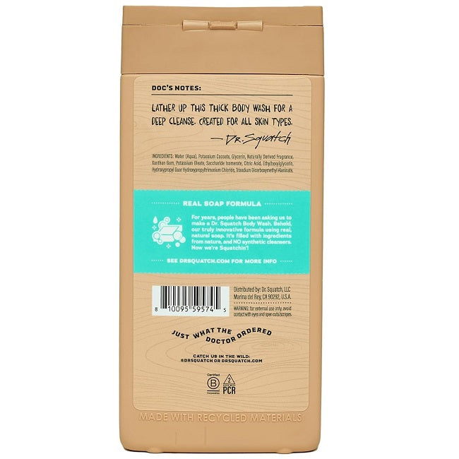 Dr. Squatch Coconut Castaway Men's Natural Body Wash 14 oz.