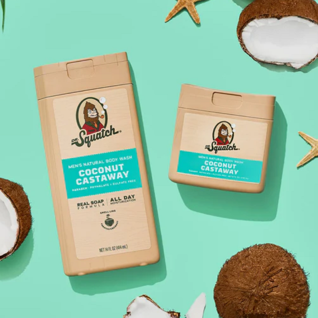 Dr. Squatch Coconut Castaway Men's Natural Body Wash 14 oz.