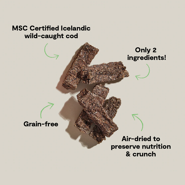 Open Farm Icelandic Air-Dried Cod & Blueberry Dog Treat Bars 4.1oz