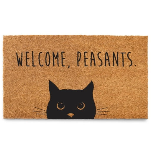 Cat "Welcome Peasants" Non-Slip Coconut Fiber Door Mat