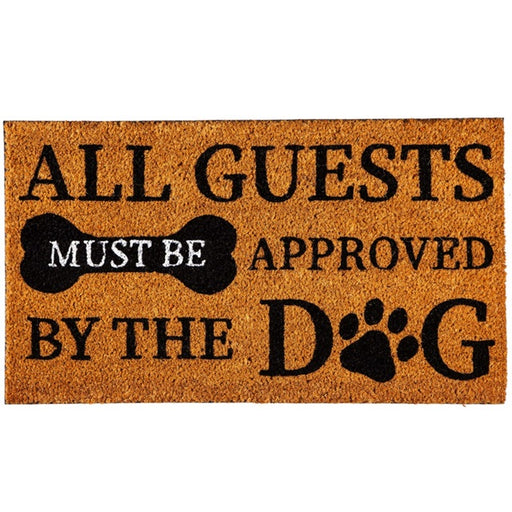 Evergreen All Guests Must be Approved by Dog Non-Slip Coconut Fiber Door Mat
