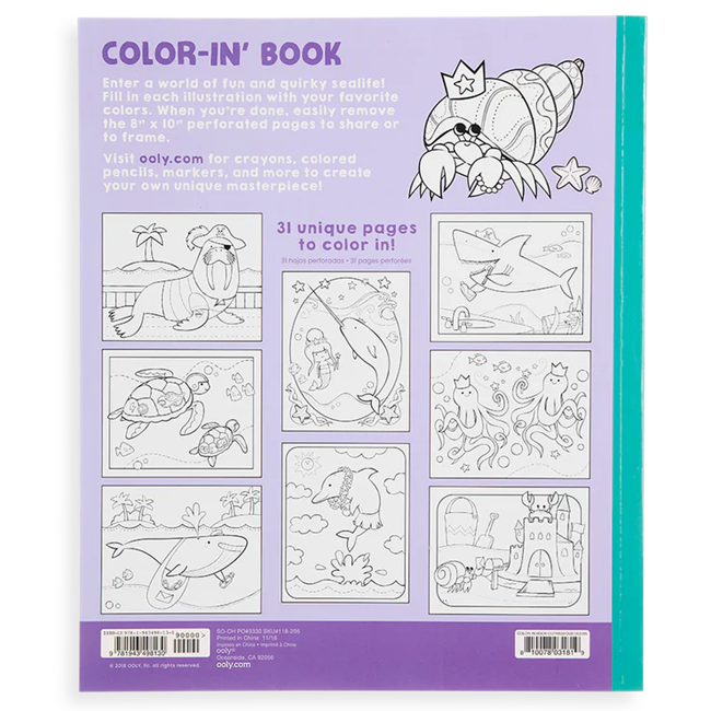 Color-in' Book Coloring Book - Outrageous Ocean - 31 Pages