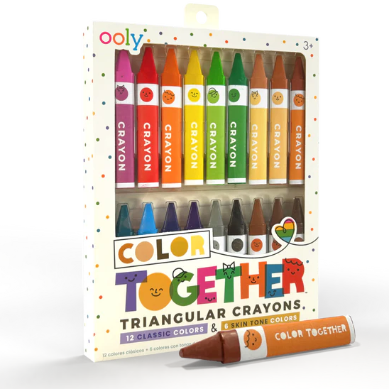 Color Together Triangular Crayons - Easy Grip - Set of 18
