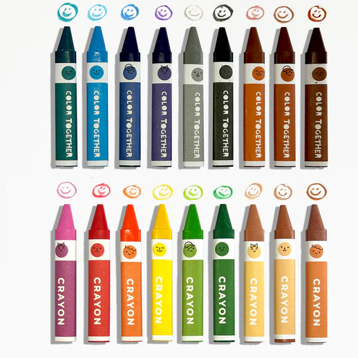 Color Together Triangular Crayons - Easy Grip - Set of 18