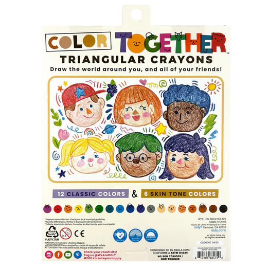 Color Together Triangular Crayons - Easy Grip - Set of 18