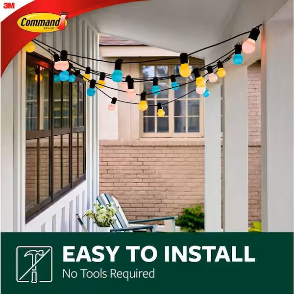 Command™ Clear Outdoor Light Clips, 16 Clips & 20 Command Strips
