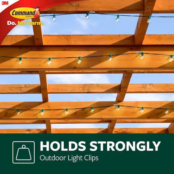 Command™ Clear Outdoor Light Clips, 16 Clips & 20 Command Strips