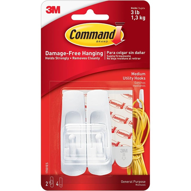 Command™ Medium Utility Hooks 2 Pack