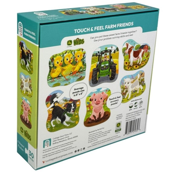 John Deere Kids Touch & Feel Farm Friends 6 Shaped Puzzles