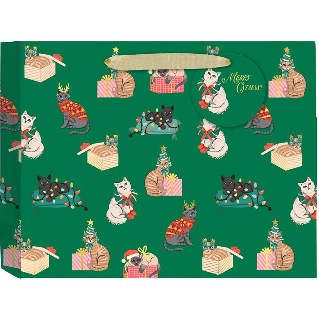 Cozy Catmas Medium Gift Bag