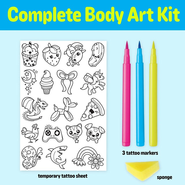 Creativity for Kids Color In Neon Temporary Tattoos Mini Craft Kit