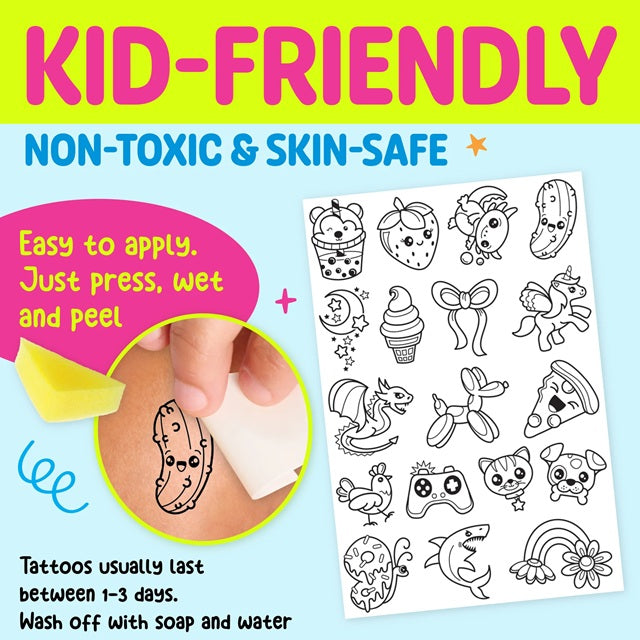 Creativity for Kids Color In Neon Temporary Tattoos Mini Craft Kit