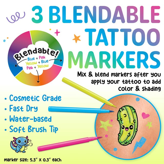 Creativity for Kids Color In Neon Temporary Tattoos Mini Craft Kit