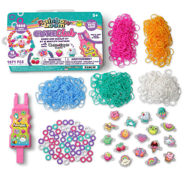 Rainbow Loom Cutie Club Rubber Band Bracelet Kit with Auto Loom