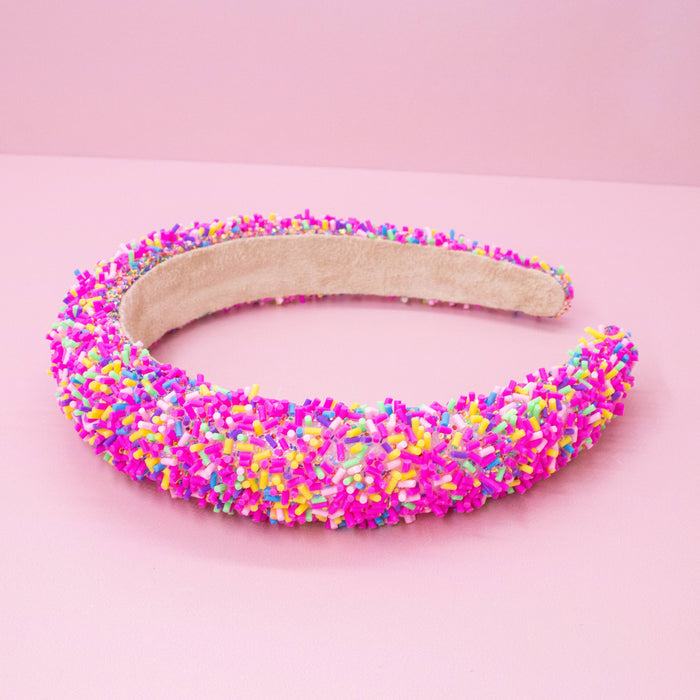 Chunky Puffy Sprinkles Headband, Light Blue