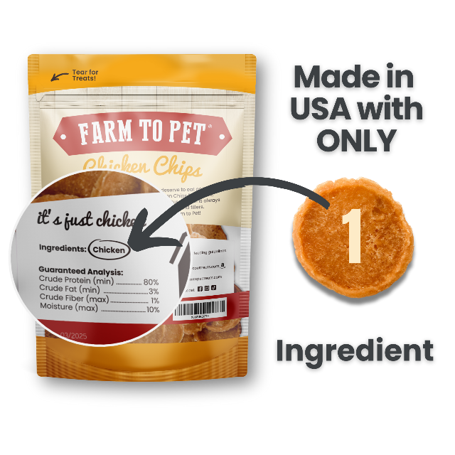 Farm to Pet Chicken Chips Single-Ingredient Dog Treats