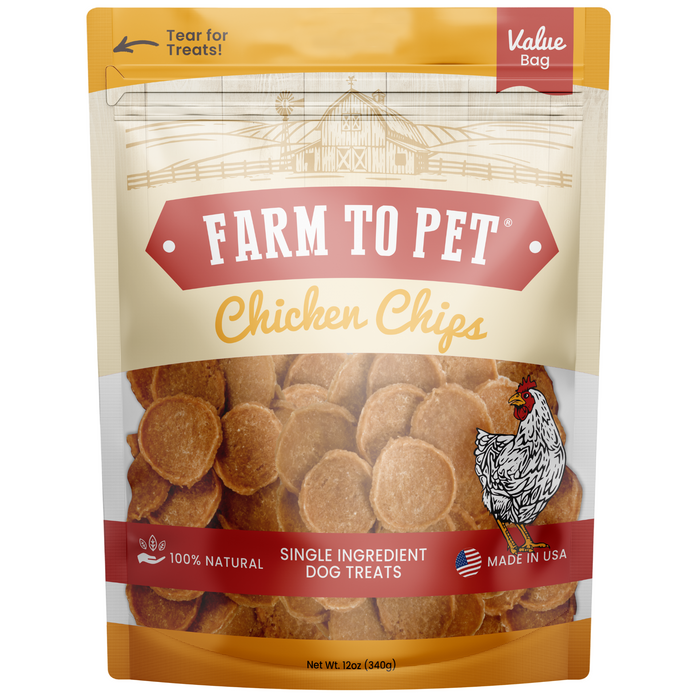Farm to Pet Chicken Chips Single-Ingredient Dog Treats