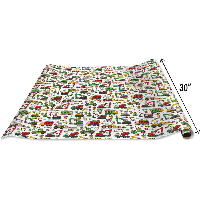Holiday Construction Jumbo Holiday Gift Wrap Roll 10' x 30"