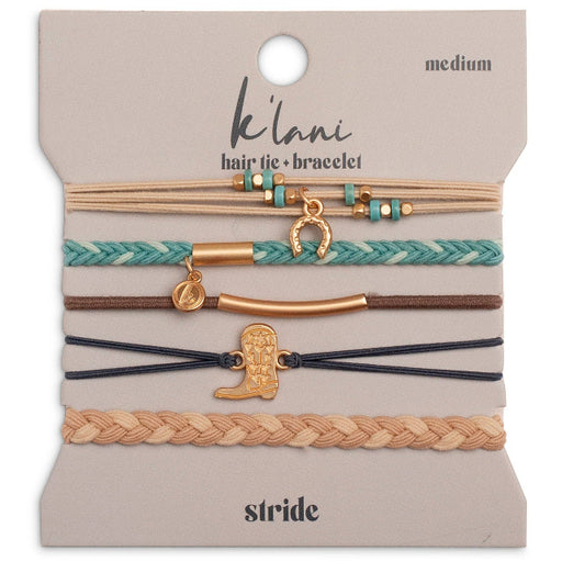K'lani "Stride" Turquoise with Gold Cowboy Boot Hair Tie Bracelets