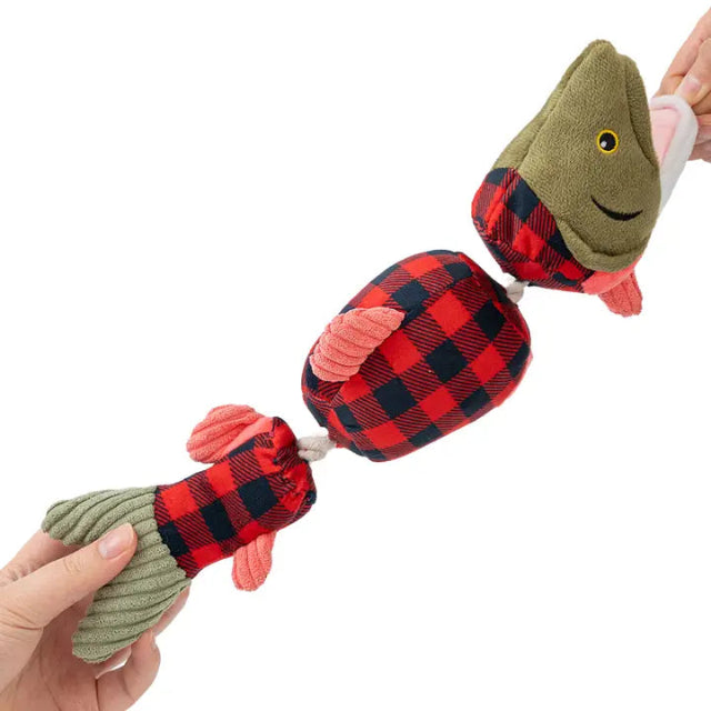 Tall Tails Salmon Jointed Shake Play Dog Toy