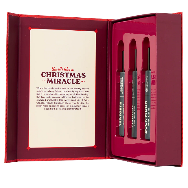 Duke Cannon Merry Little Sniffmas Proper Cologne Gift Set