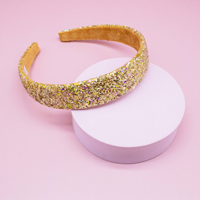 Tapered Chunky Glitter Headband, Assorted Colors