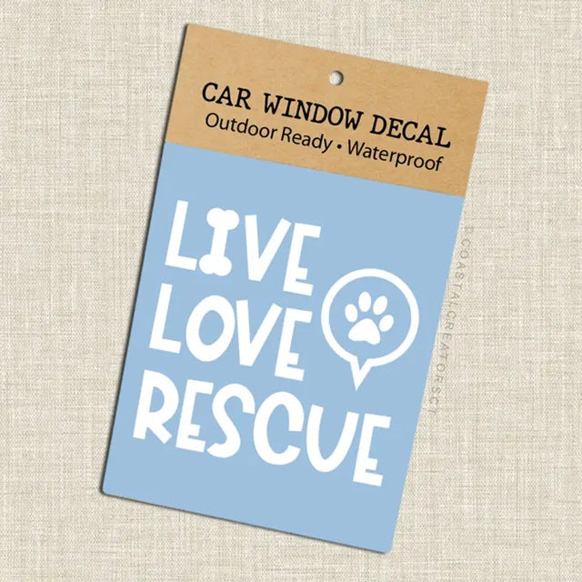 Car Window Decal, Live Love Rescue