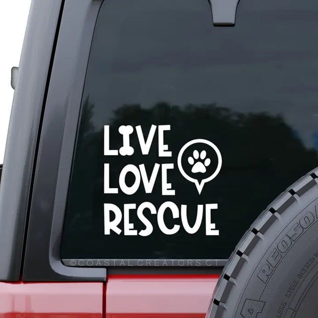 Car Window Decal, Live Love Rescue