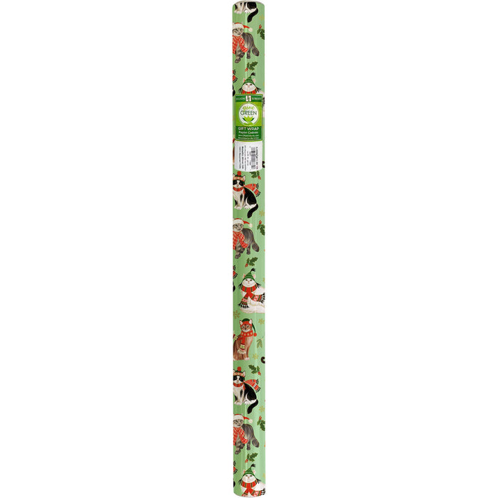Frolicking Felines Jumbo Holiday Gift Wrap Roll 10' x 30"