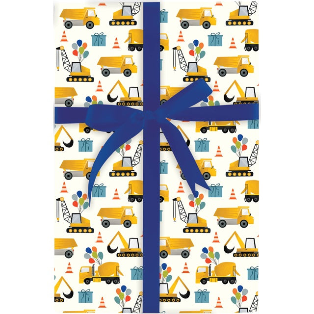 Construction Celebration Gift Wrap Roll 5' x 30"