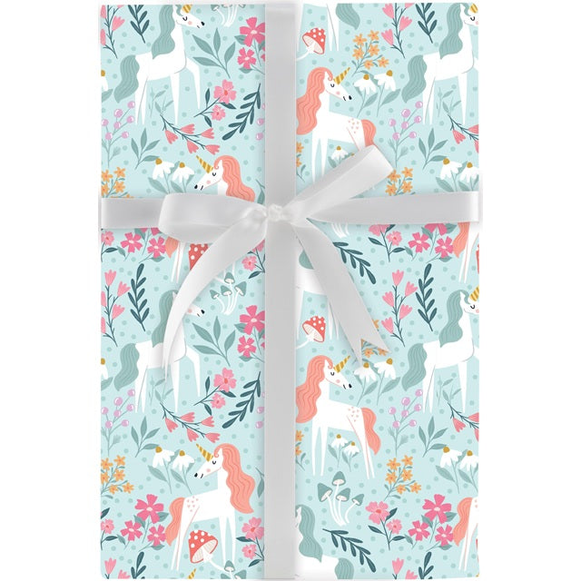Enchanted Garden-Unicorn Gift Wrap Roll 5' x 30"