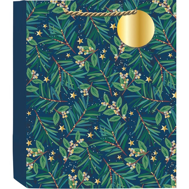 Classic Holiday-Stars and Firs Large Gift Bag