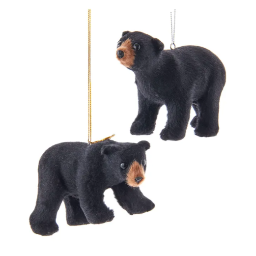 Plush Black Bear Ornament - Assorted