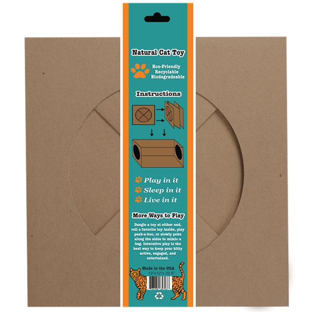 Dezi & Roo Hide and Sneak Collapsible Paper Cat Tunnel