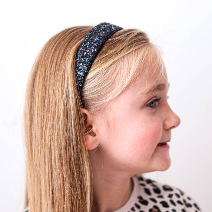 Tapered Chunky Glitter Headband, Assorted Colors